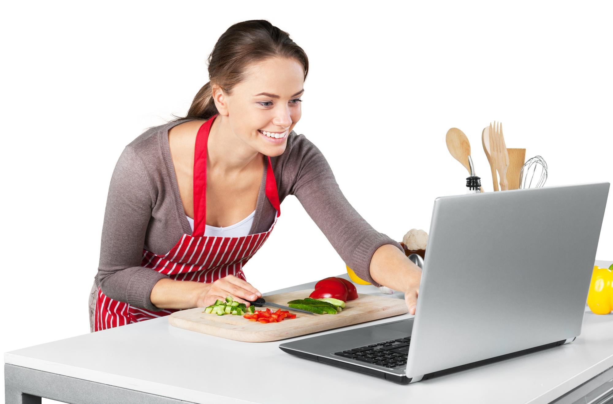 Online yemek kursu dersine katılan öğrenci ekran görüntüsü